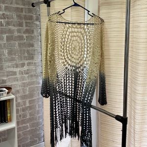 Gently used crochet dip-dye cardigan